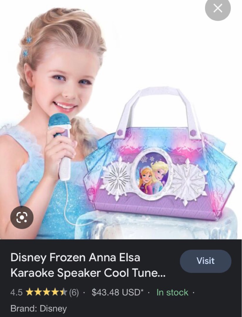 Original Disney Frozen Karaoke Kids Musical Toy Boombox Can Connect to Phone, Hobbies & Toys
