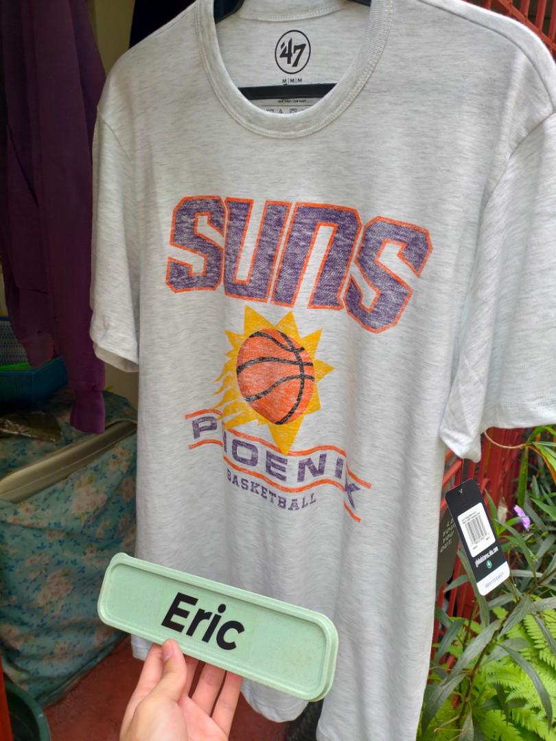 Phoenix Suns Vintage Style Shirt (Category: Tshirts & Polo Shirts ) located in Quezon City. Submitted by allije (Listing ID 1189367192, Image 2). Description: BRAND NEW, ORIGINAL All tags attached 1995 only (Grey) 47 Brand Phoenix Suns 2022 City Edition Elements Franklin Tee Size US MEDIUM Dimensions: 20.5 x 29 inches WxL 70% Cotton, 30% Polyester Vintage Distressed Screen Print Graphic 300 downpayment needed if COD/COP SM North/Nova/Fairview Min