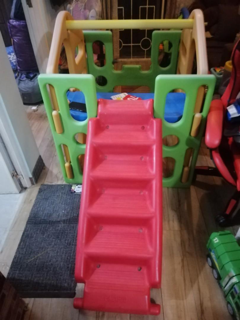 plastic playhouse with slide stairs shower