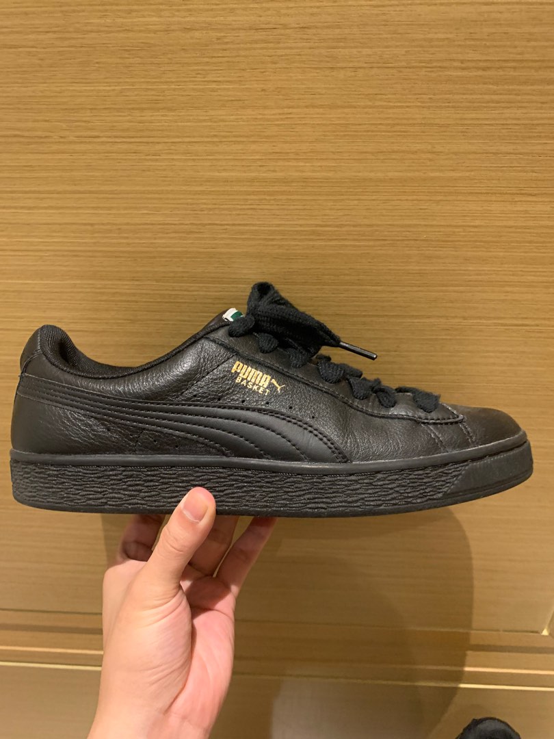 Puma basket black shoes discount