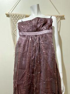 Purple Long Prom Tube Dress (Size: XS)