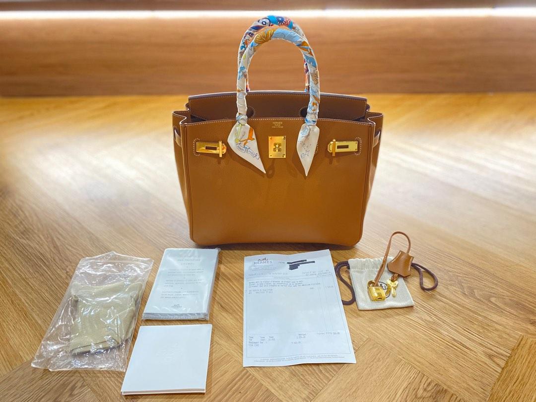 RARE Birkin 30 Gold on Gold Full Set w receipt. Luxury Bags