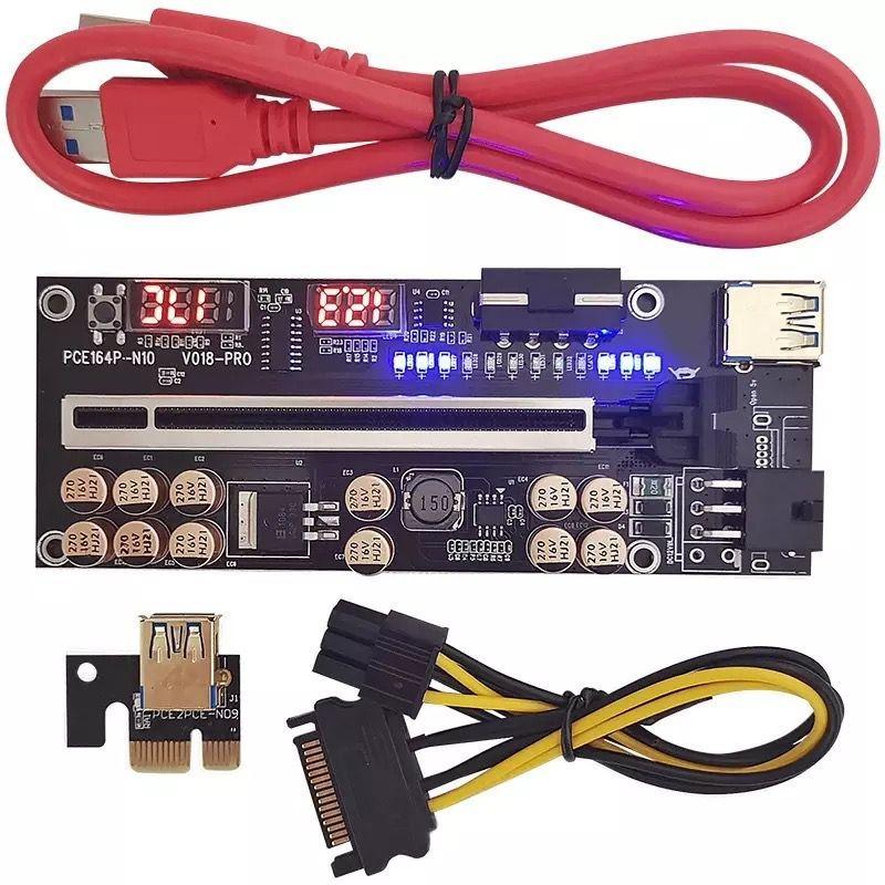 Riser VER018 Pro Express Adapter 6Pin SATA to USB 3.0 Cable X1 X16g ...