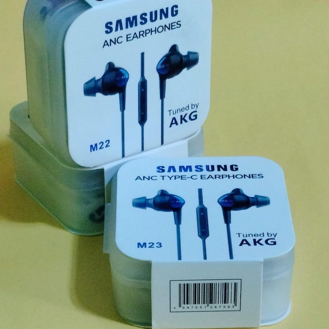 Samsung ANC Headset (Category: Earphones) located in Paranaque City. Submitted by audioaddict0517 (Listing ID 1189459579, Image 2). Description: Pricelist: M22 (Jack type) - 650 pesos M23 (Type C) - 750 pesos.