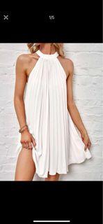 Self Tie Halter Mini Dress