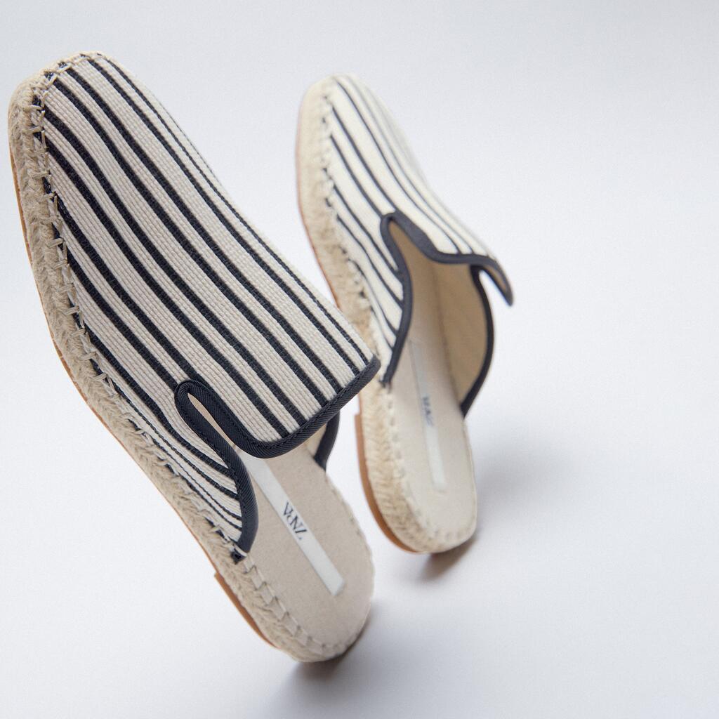 ZARA Versatile Straw sole Flat Mules Fisherman s Shoes 13507710202
