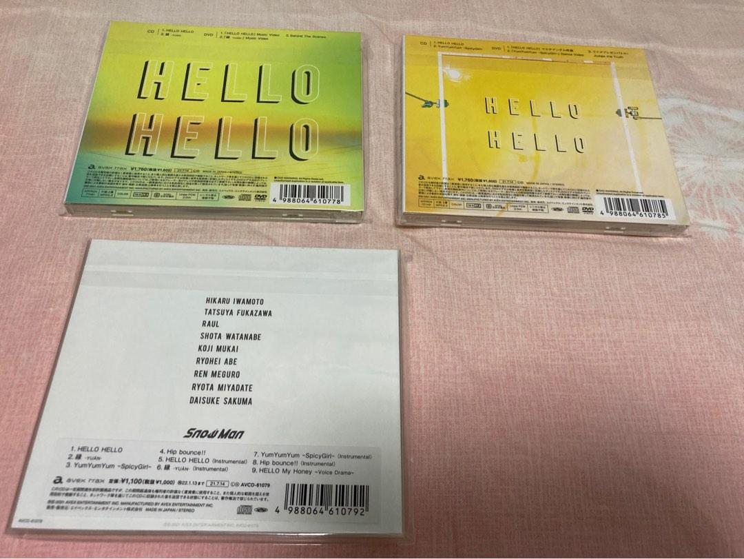 Snowman 專輯四單HelloHello 初回A 初回B 通常盤cd, 興趣及遊戲, 收藏