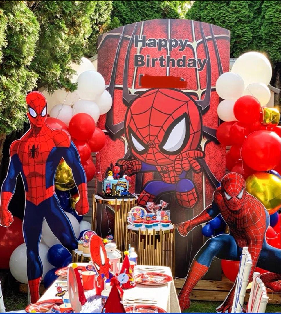 SpiderMan Birthday Background Theme Setup | Decorations, Hobbies & Toys,  Stationery & Craft, Occasions & Party Supplies on Carousell