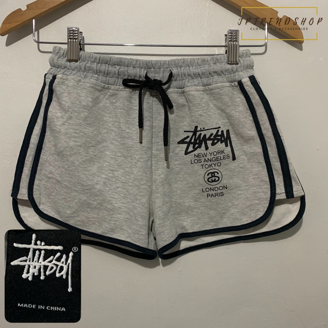 STUSSY WOMENS COTTON SHORTS Light Gray Women s
