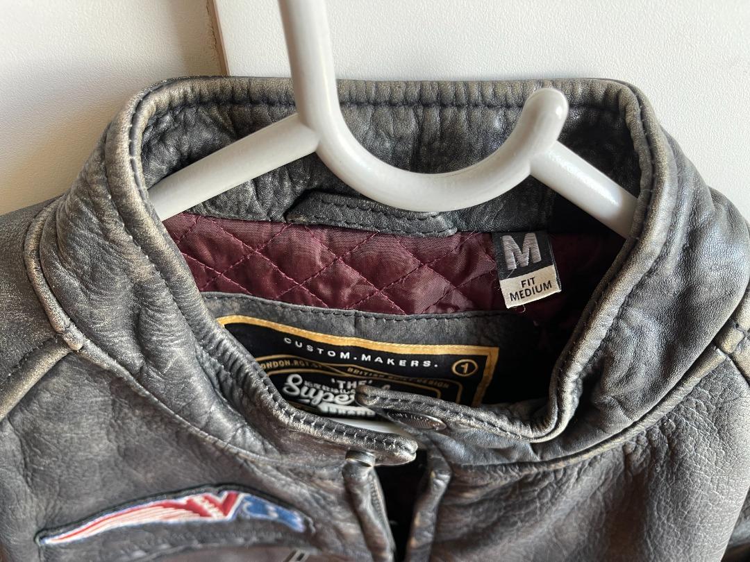 Superdry endurance road trip leather jacket online