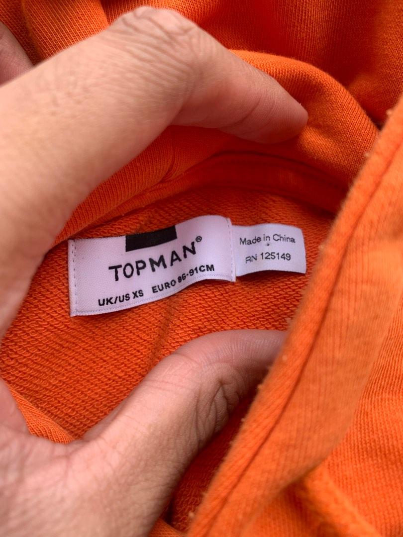 Topman Plain Orange Hoodie Men s Fashion Tops Sets Hoodies on