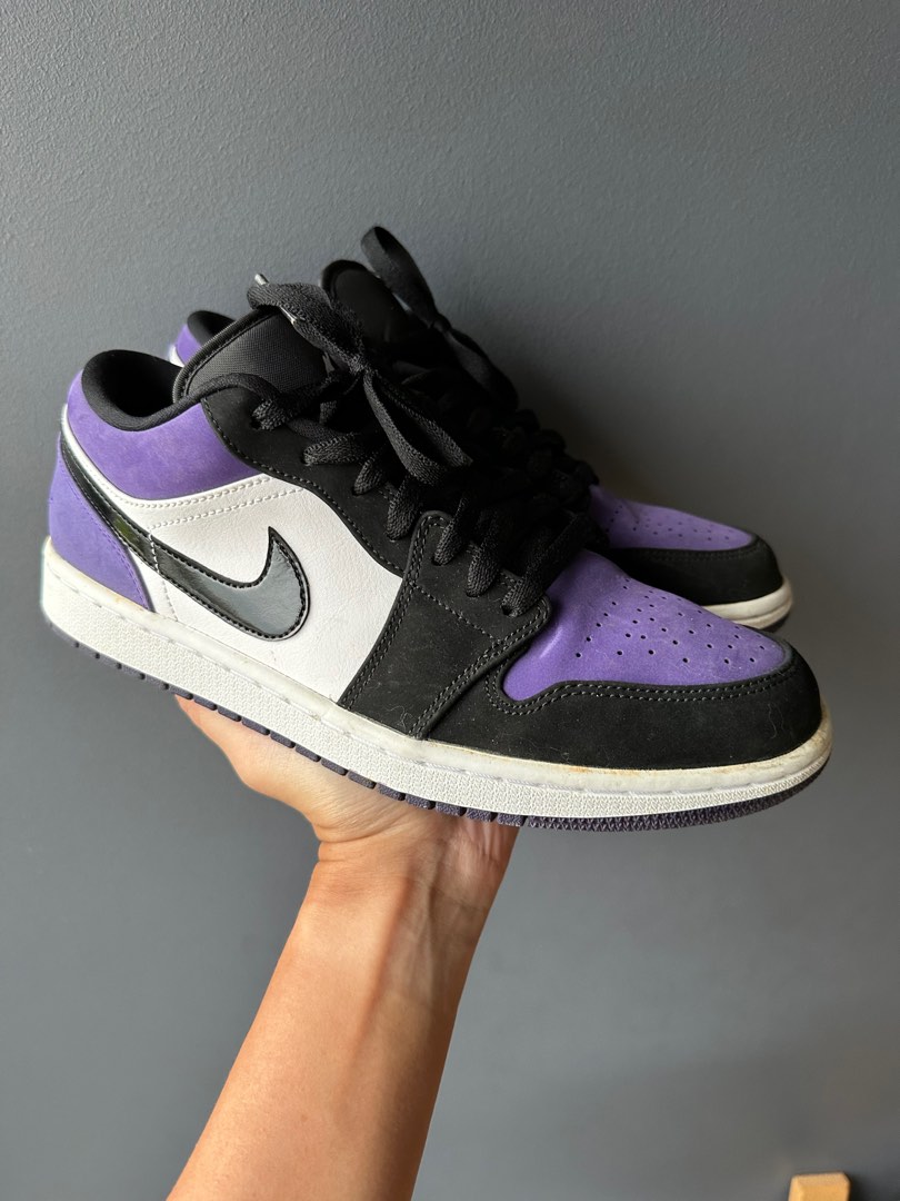 AJ 1 low court purple US9 5/NO BOX/$80 Men #39 s Fashion Footwear