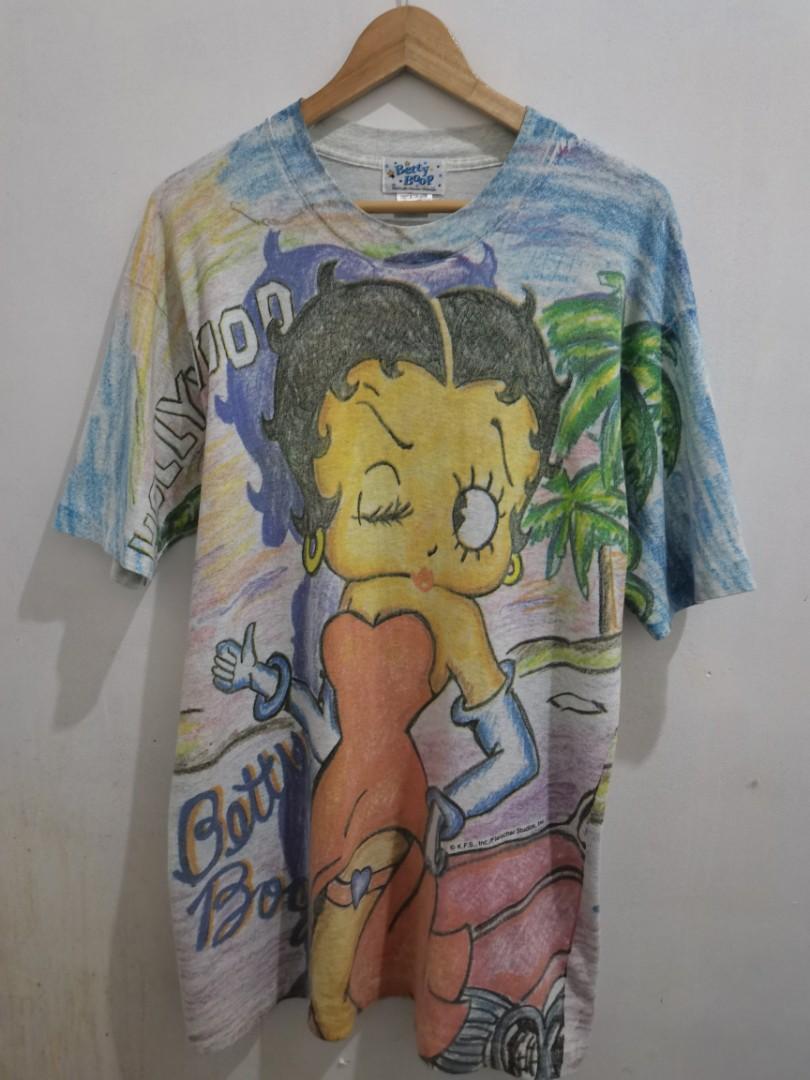 VINTAGE AOP BETTY BOOP, Men's Fashion, Tops & Sets, Tshirts & Polo