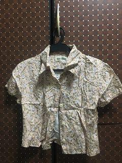 Vintage Cropped Flowered Polo