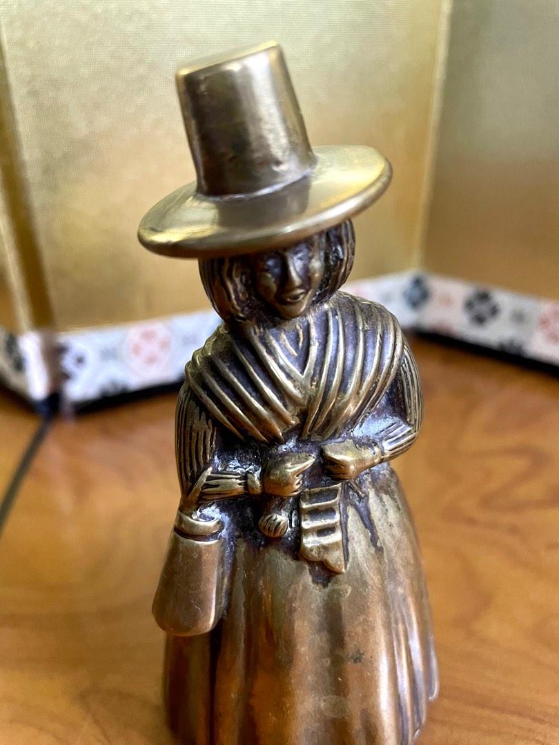 Vintage English Solid Brass Lady Bell, Crinoline Lady with Bell, Dinner Bell,  Jenny jones /Welsh lady Height: 10cm, Furniture & Home Living, Home Decor,  Other Home Decor on Carousell