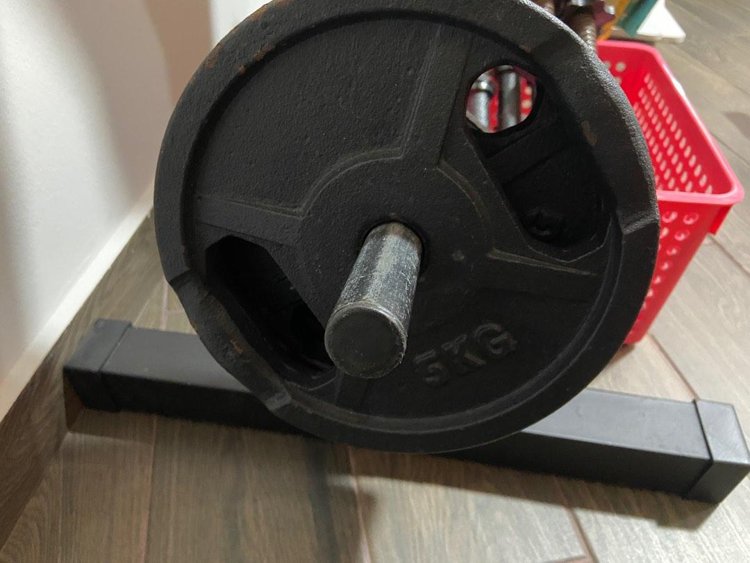 Weights, bars, bench, mats, chin up bar, weights holder, Sports