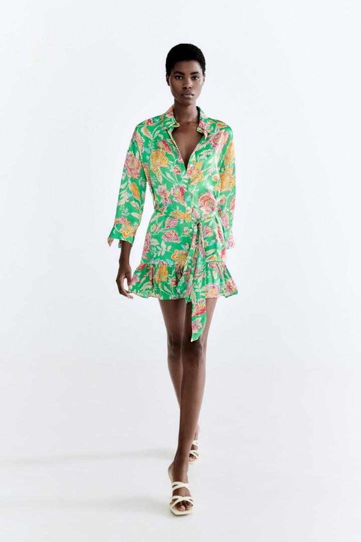 floral silk dress zara Zara summer slip dress for day out
