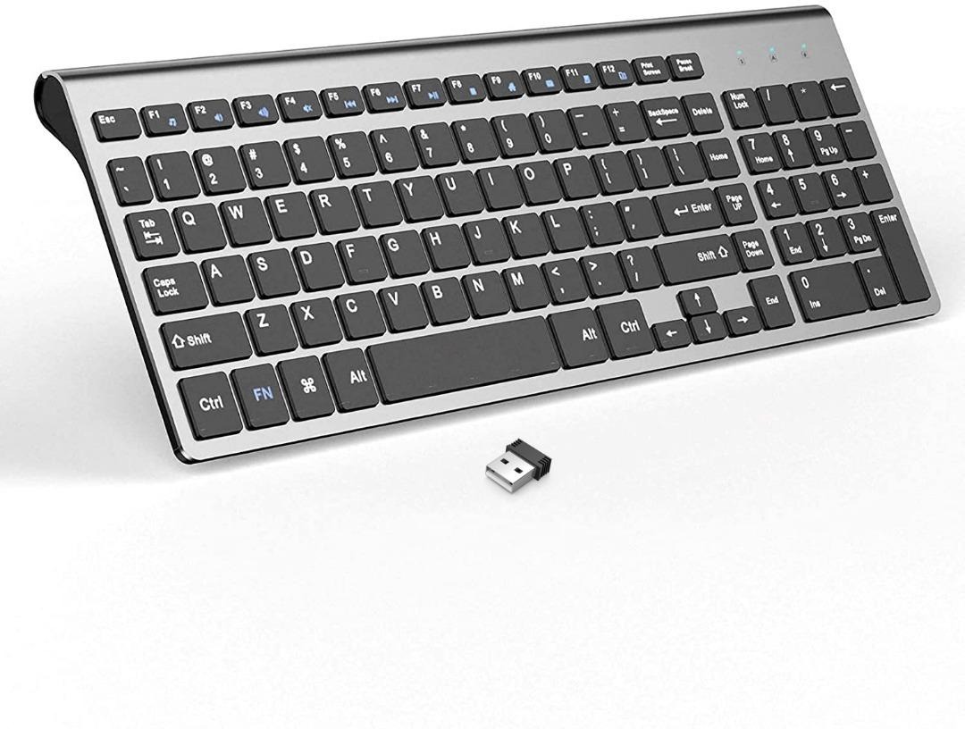 [2170] Wireless Keyboard, J JOYACCESS 2.4G Slim and Compact Wireless Keyboard with Numeric Pad