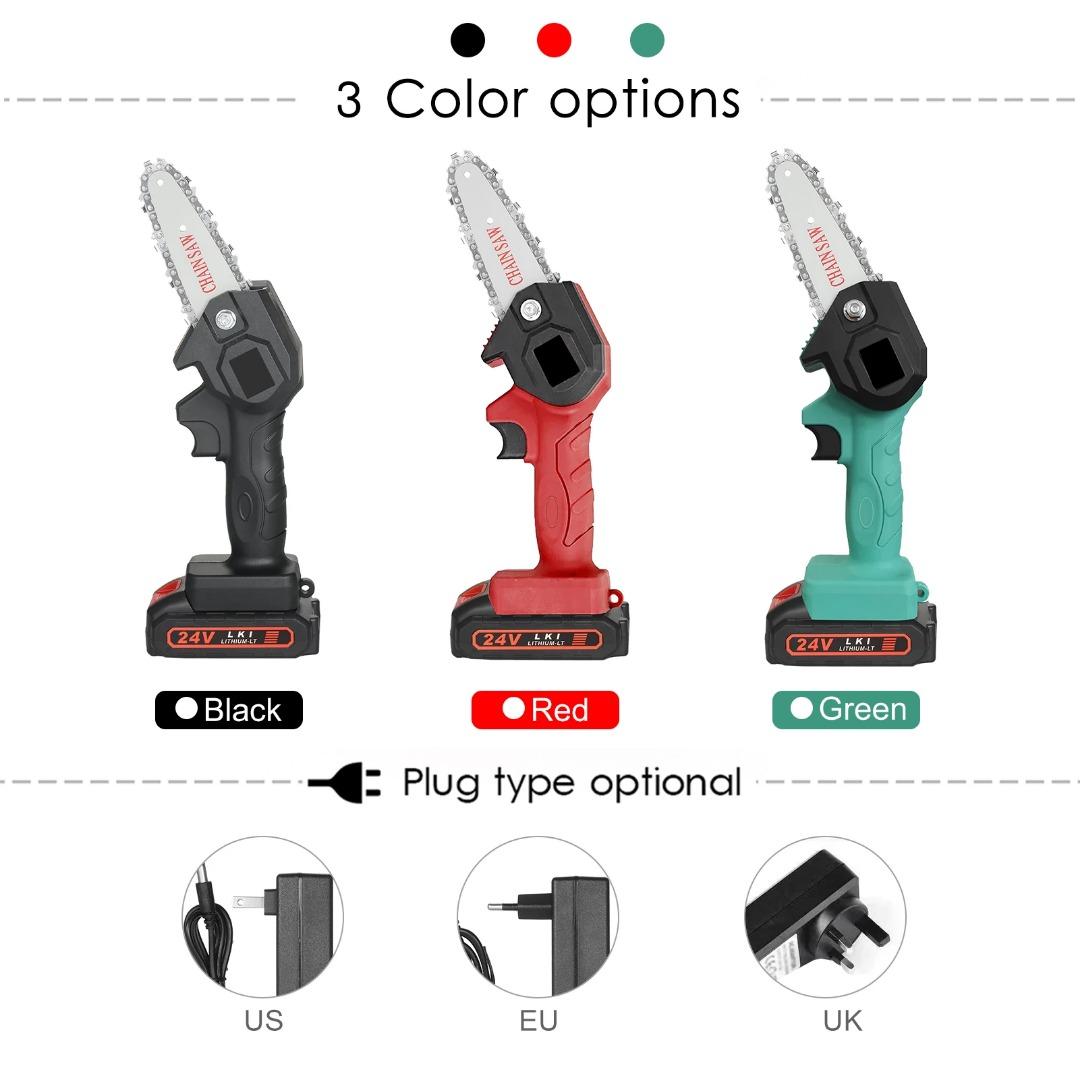 Mini Chainsaw 4 Inch Electric Small Cordless Chain Saw Battery Powered Portable Handheld Mini Chain Saw Pruning Shears Chainsaw Wood Cutting Tree Tri