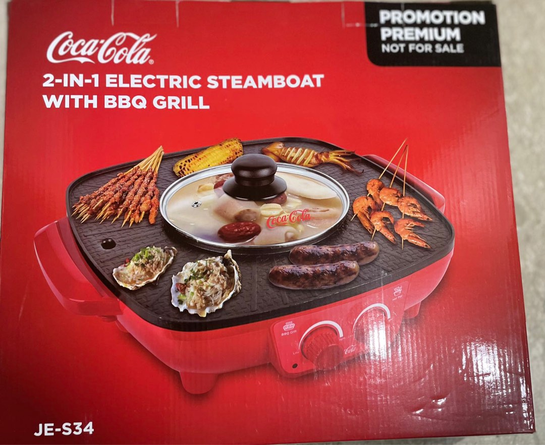 2IN1 ELECTRIC STEAMBOAT WITH BBQ GRILL, TV & Home Appliances, Kitchen
