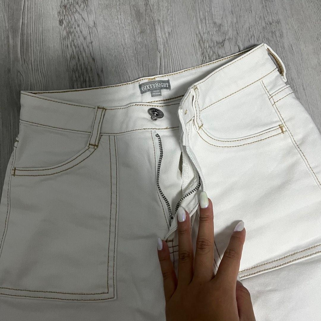 White jeans size 8 top
