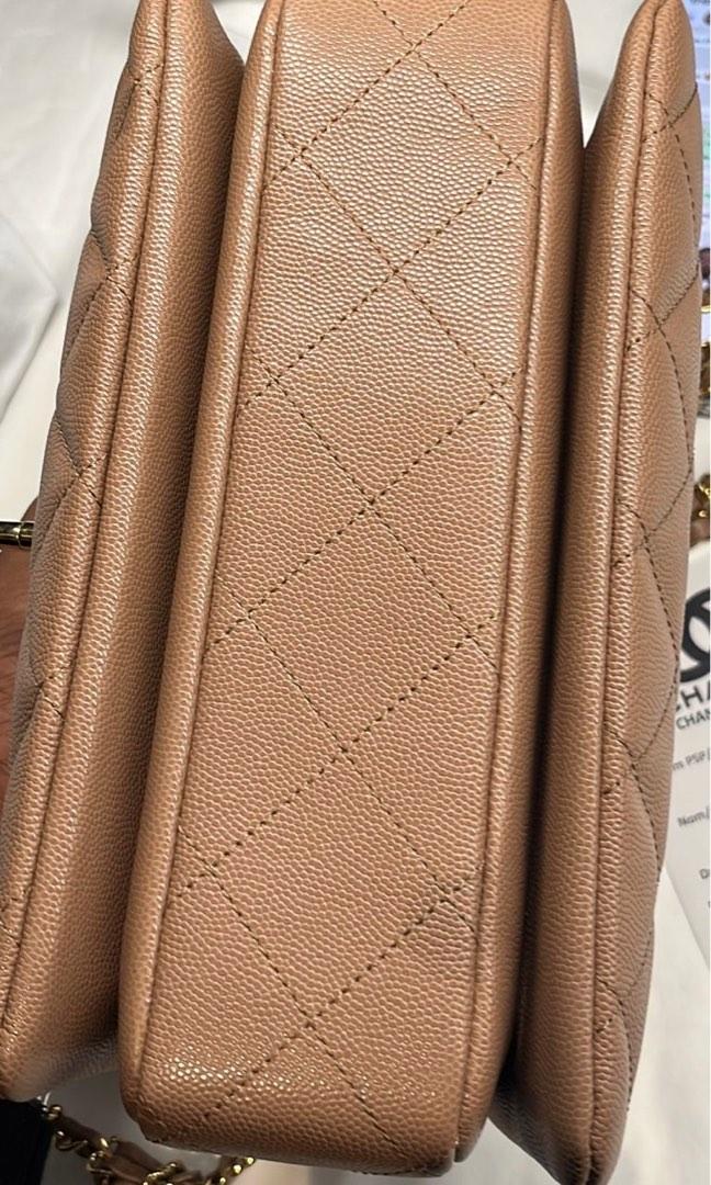 RESERVED** 💗🤎 CHANEL 22K COCO'S FIRST SMALL SIZE DARK BEIGE TAUPE 💗🤎,  Luxury, Bags & Wallets on Carousell