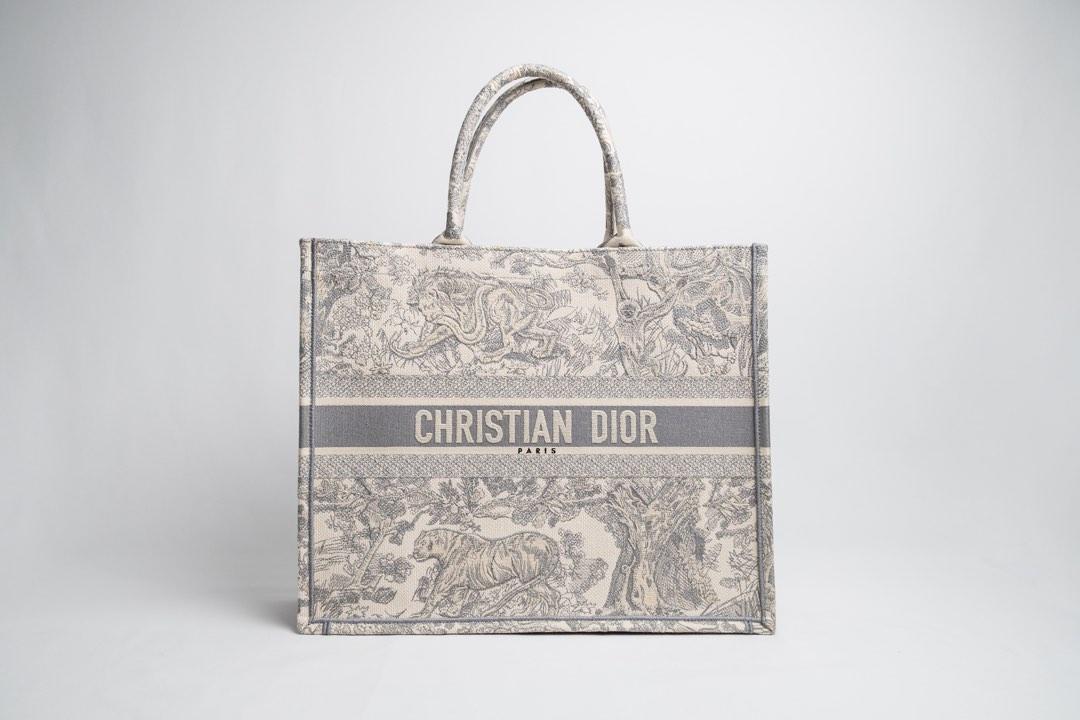 Christian dior book tote hot sale grey