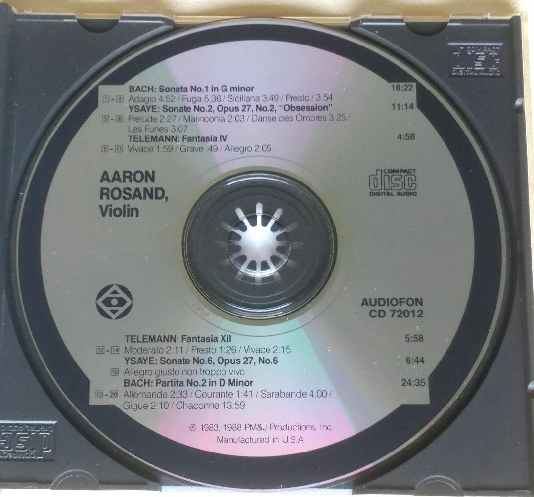Aaron Rosand - Unaccompanied Violin - 舊美版CD, 興趣及遊戲, 音樂