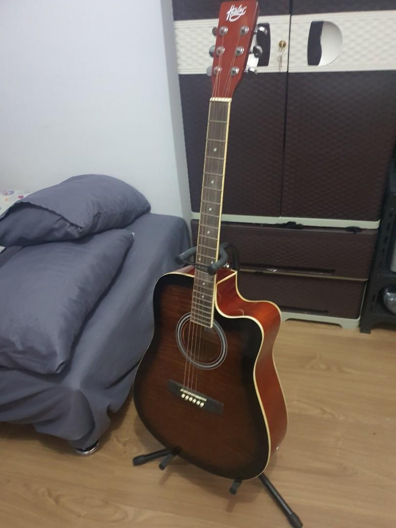 Acoustic Guitar with built-in tuner and accessories, Hobbies & Toys ...