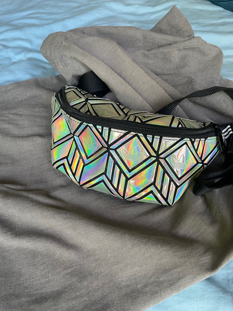 Adidas Holographic Waist Pouch Crossbody Bag Women s Fashion