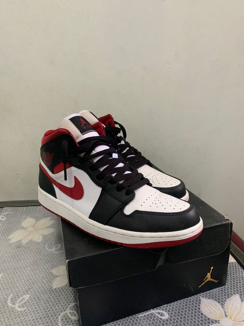 AJ 1 Mid Gym Red, Men's Fashion, Footwear, Sneakers on Carousell