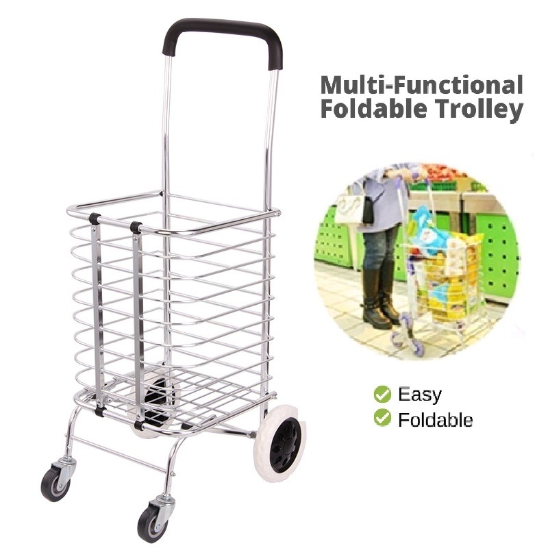 Foldable grocery trolley shop
