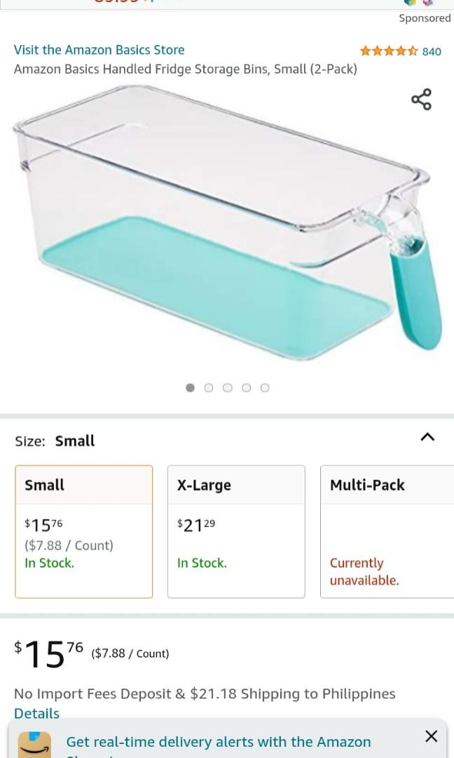 Amazon Basics Fridge Containers with Handle Set of 6 imported and