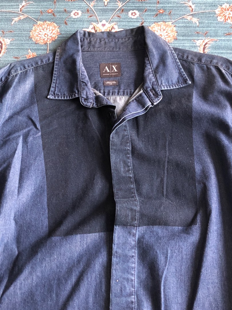 Armani exchange denim discount shirt