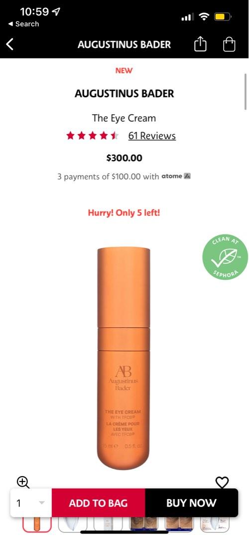 Augustinus bader The Eye cream ( complete set) 15 ml, Beauty & Personal