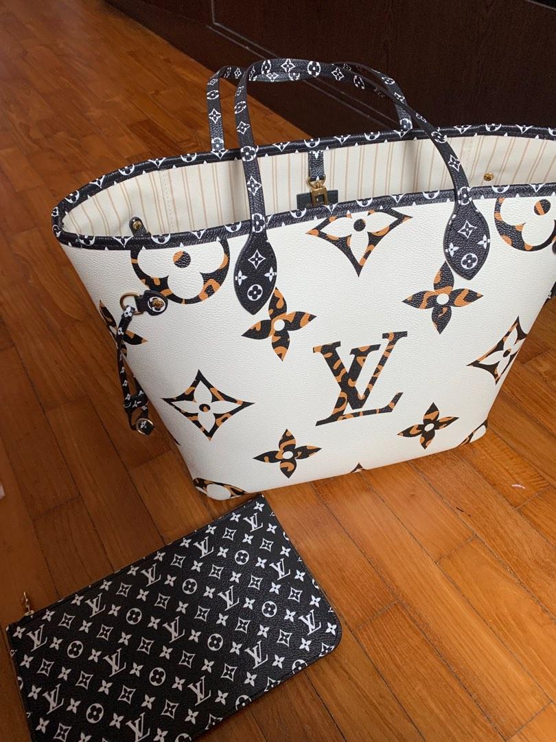 Louis Vuitton Neverfull Monogram Giant Jungle (Without Pouch) MM  Ivory/Havana Beige