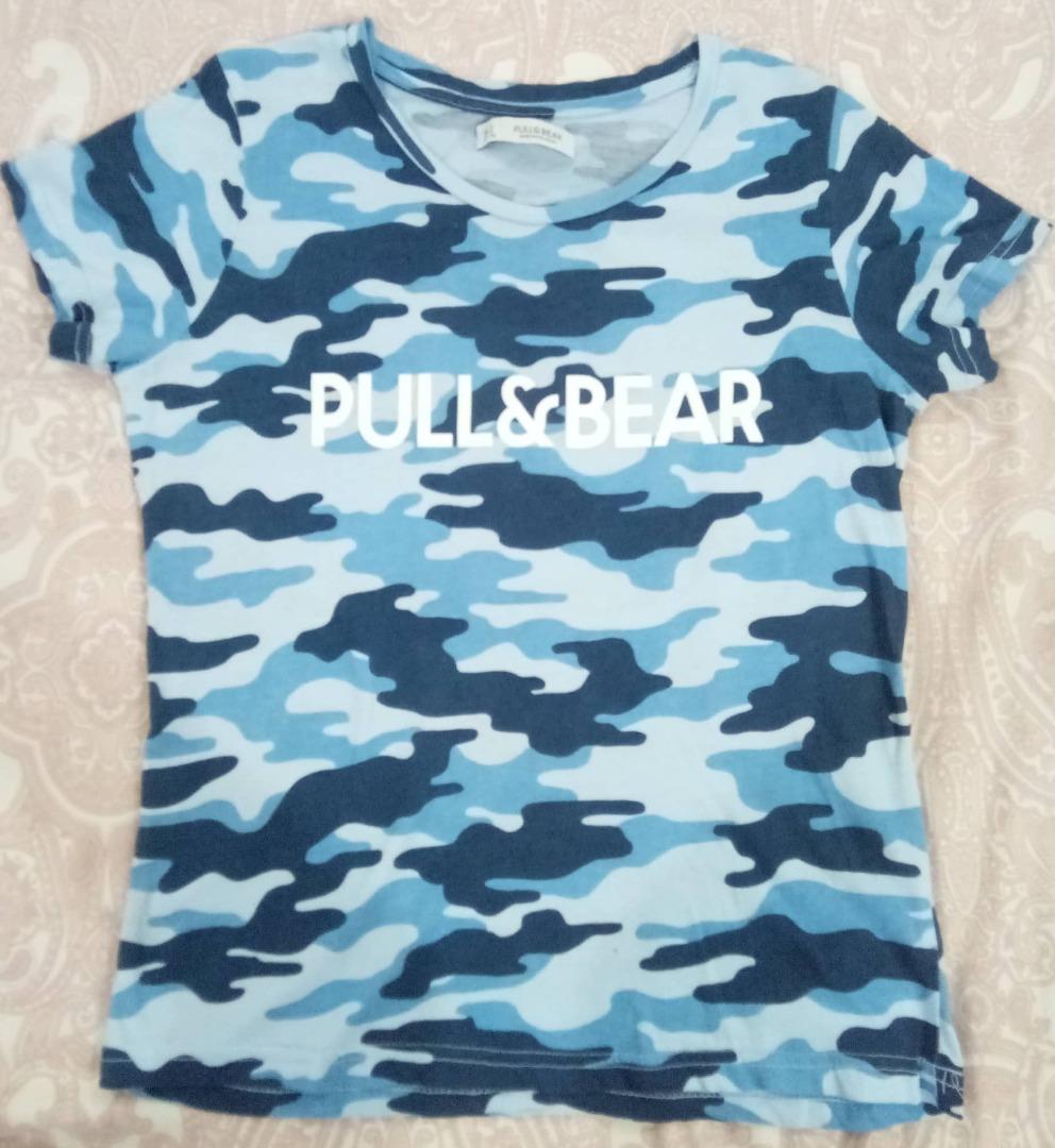 Blue Military Camouflage Pattern Shirt, Women's Fashion, Tops, Shirts