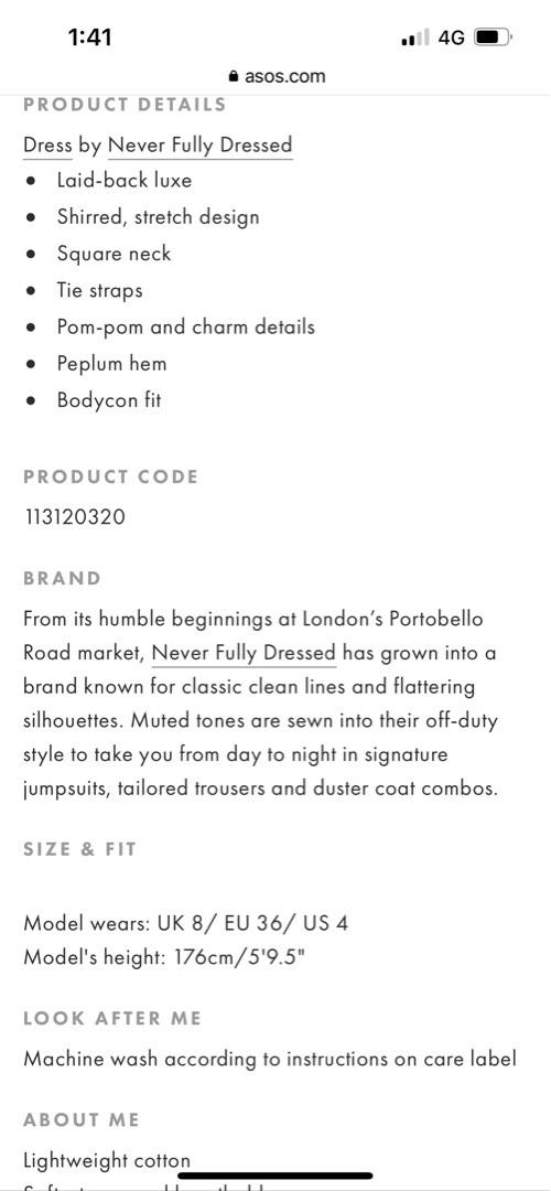 BN Never Fully Dressed Jojo shirred midi dress in blue, Women's Fashion