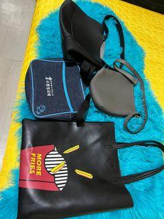 Bundled assorted bags