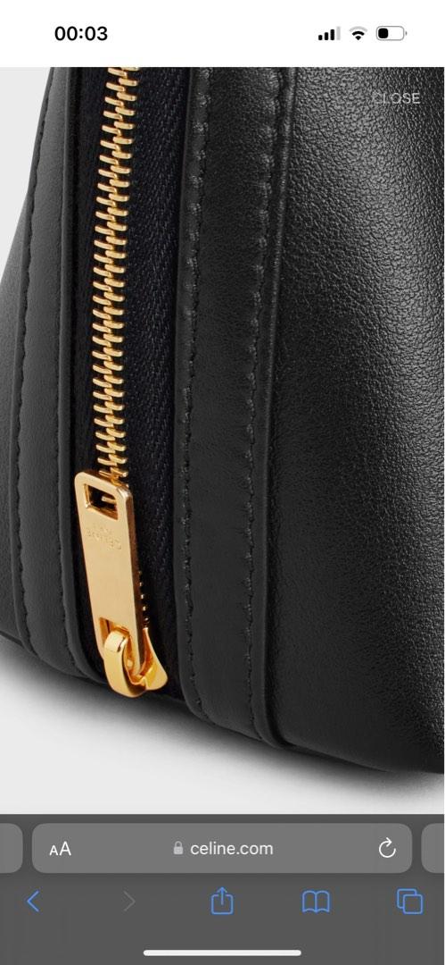 Clutch on Chain Cuir Triomphe in SMOOTH CALFSKIN WITH Triomphe EMBROIDERY -  CELINE
