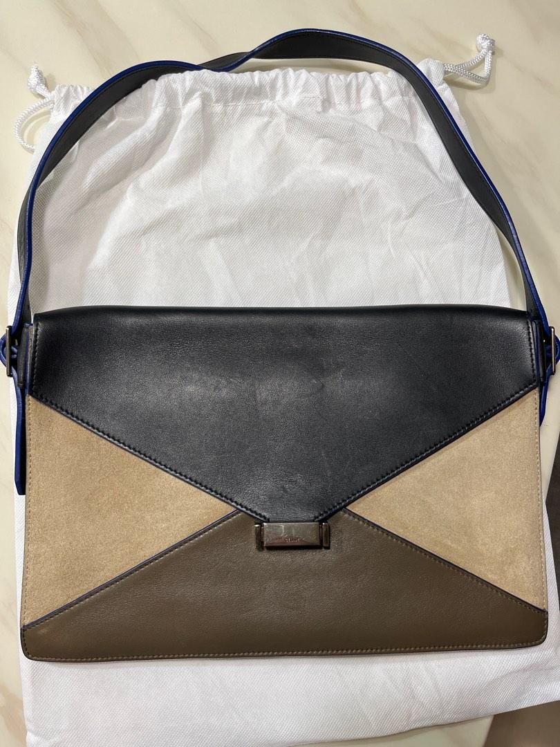 Celine Tricolor Leather and Suede Medium Diamond Shoulder Bag