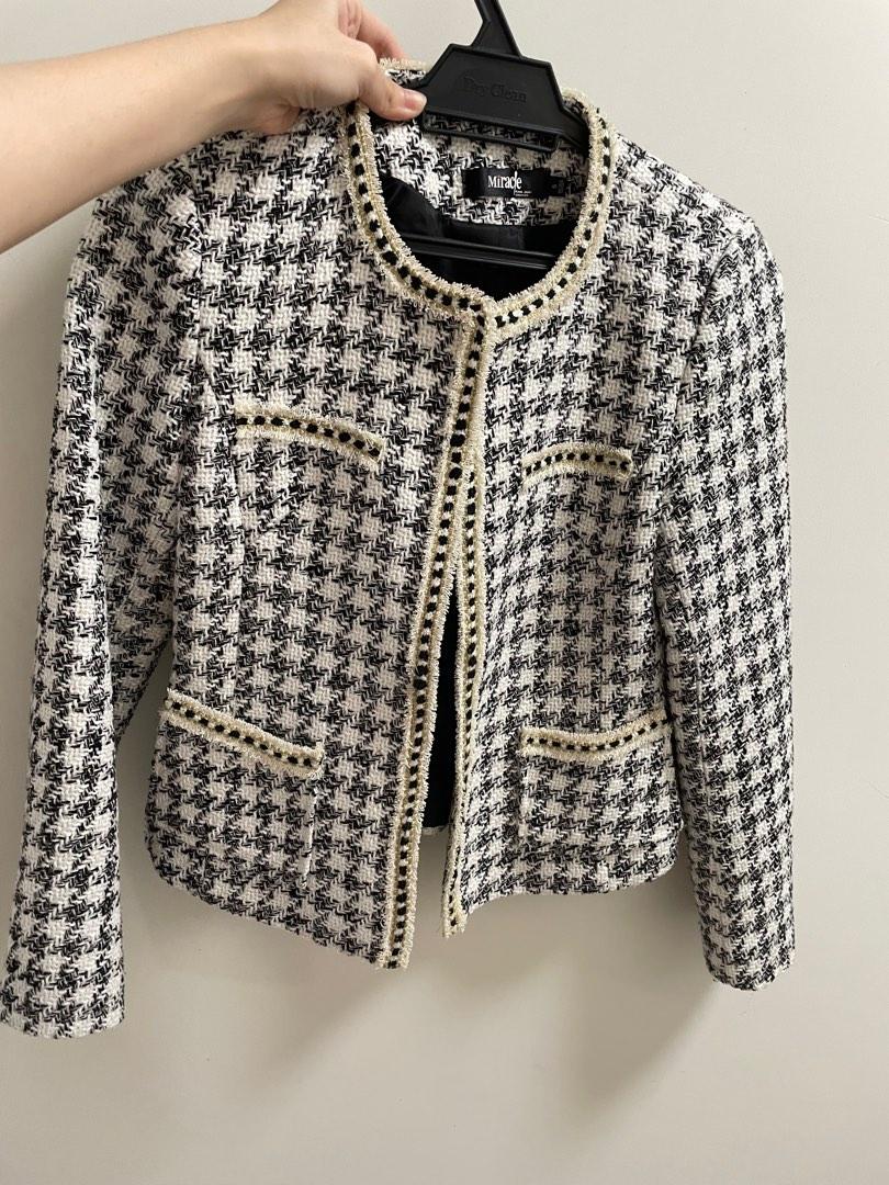 Chanel Inspired Tweed Blazer Women s Fashion Coats Jackets and