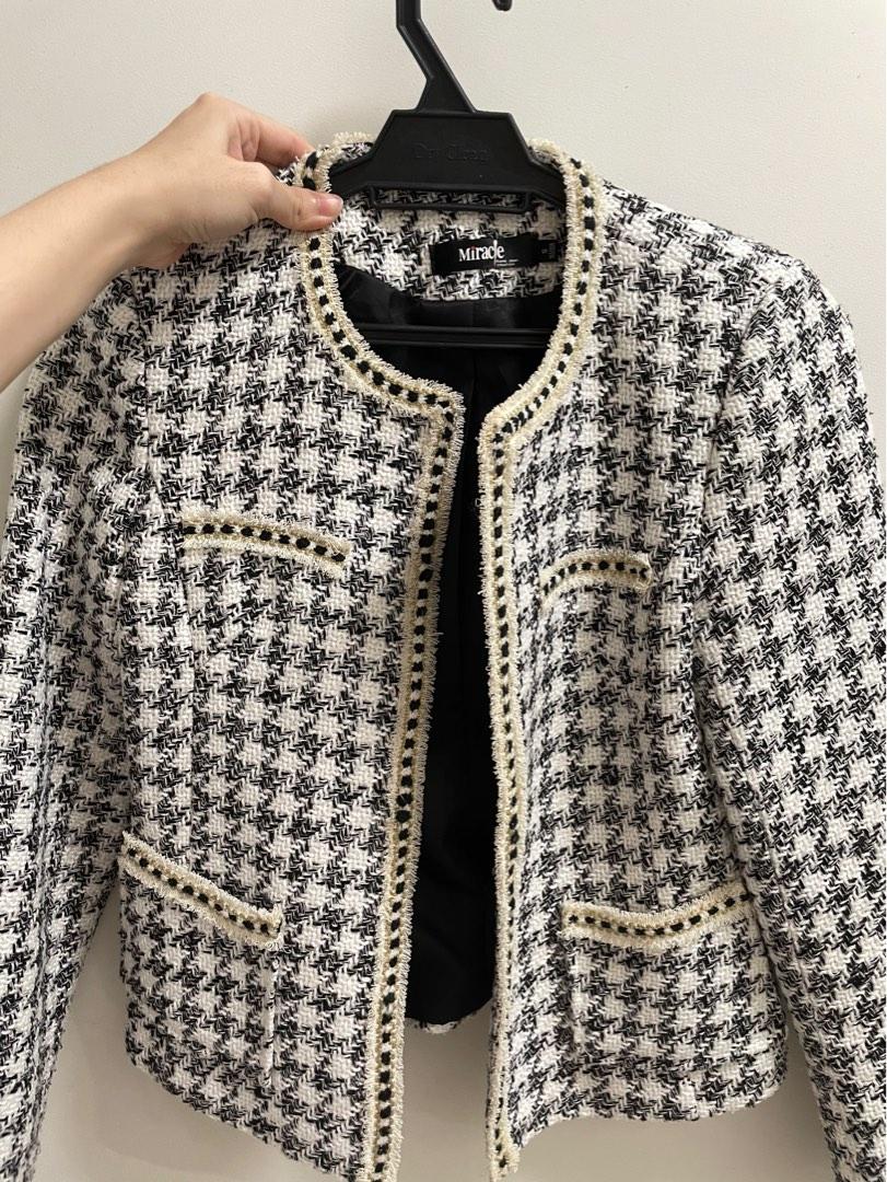 Chanel Inspired Tweed Blazer, Women's Fashion, Coats, Jackets and Outerwear  on Carousell