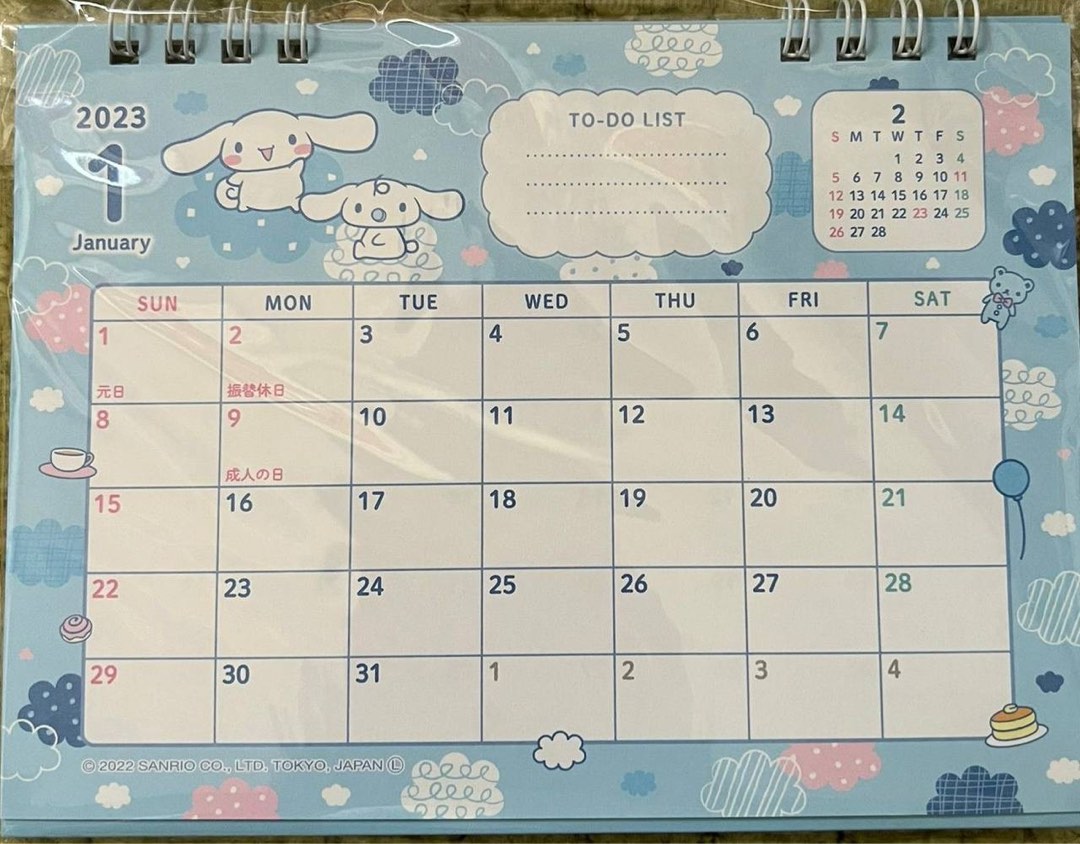 Cinnamoroll Sanrio 2023 Desk Calendar, Hobbies & Toys, Stationery