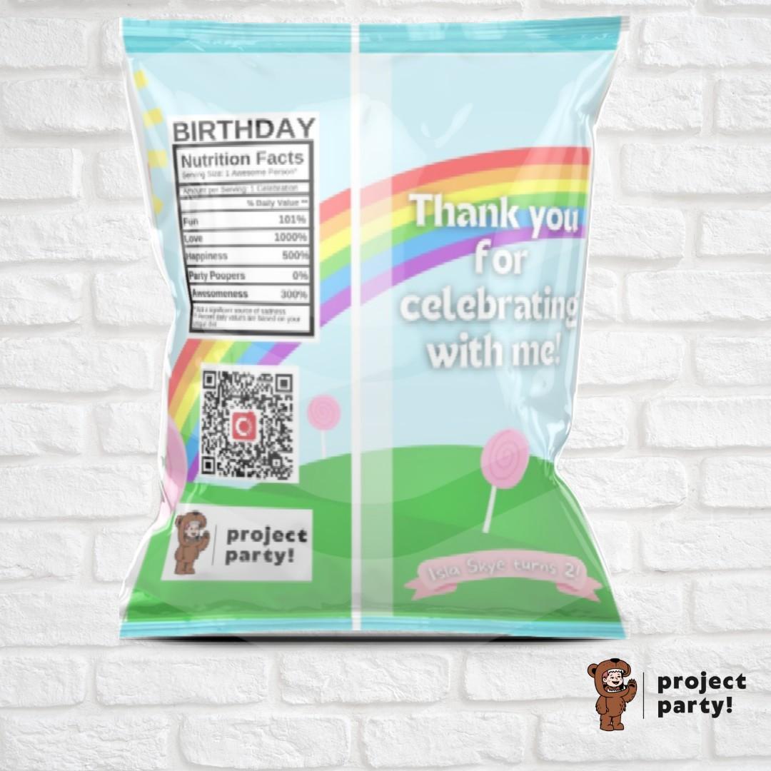 Personalized Chip bag Goodie Bag Birthday Party Favour