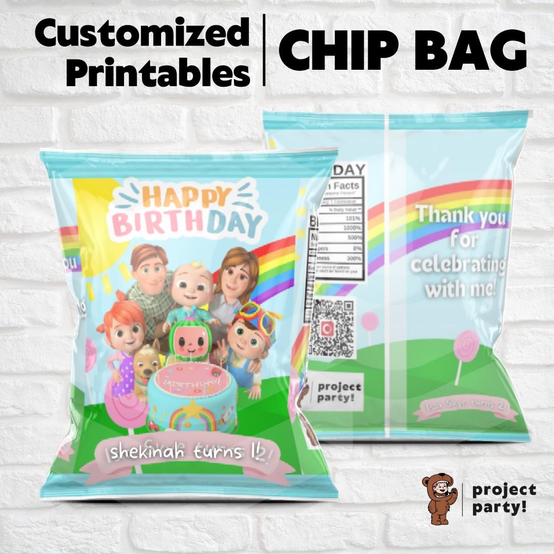 Personalized Chip bag Goodie Bag Birthday Party Favour