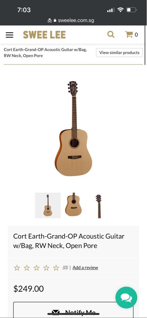Cort Earth Grand OP Acoustic Guitar Musical String Instrument Swee Lee Not ukelele violin cello