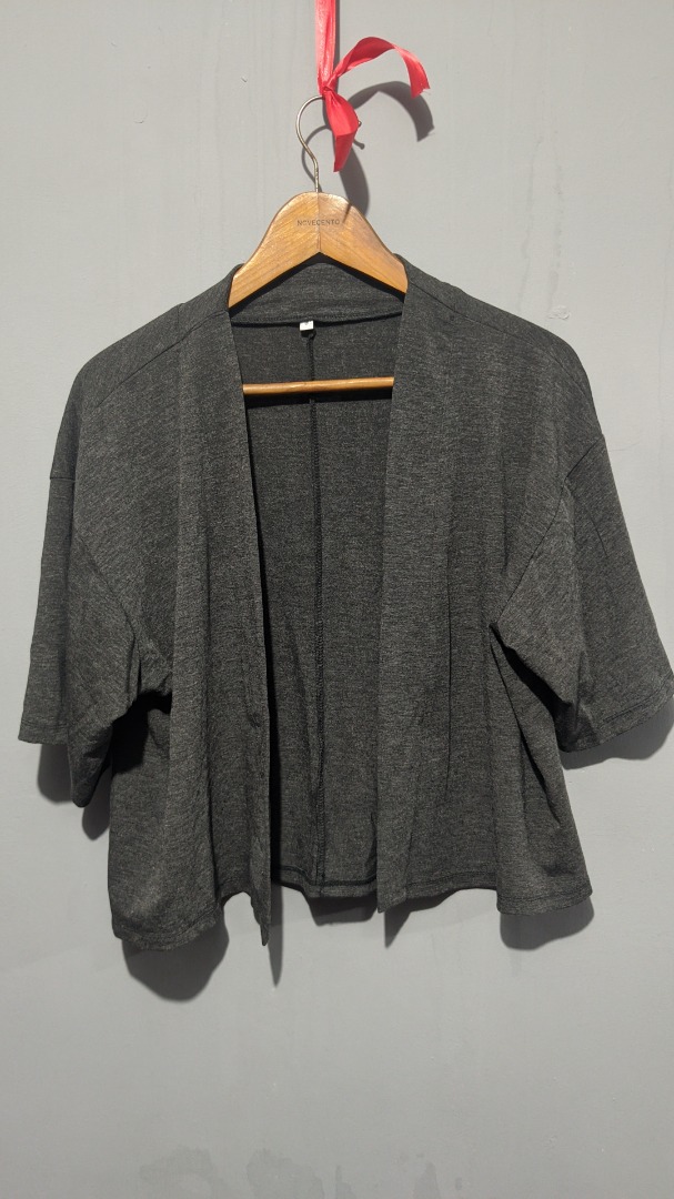 Dark Grey Cardigan, Women's Fashion, Coats, Jackets and Outerwear on Carousell