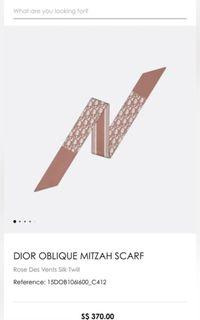 Dior Oblique Diortwin 90 Square Scarf Rose Des Vents and Gray Silk Twill