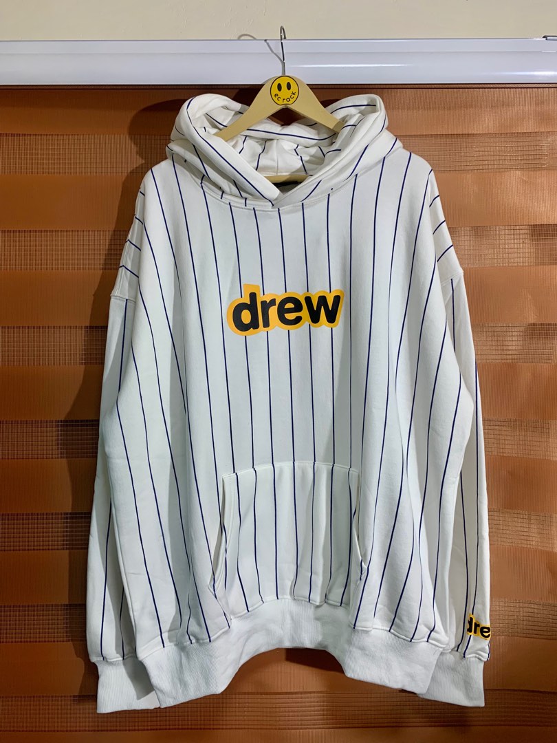 DREW HOUSE NAVY PINSTRIPE HOODIE, Men's Fashion, Tops & Sets, Hoodies